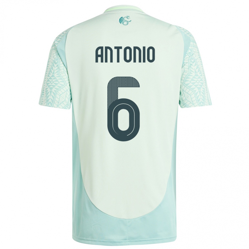 キッズフットボールメキシコナンシー・アントニオ#6リネングリーンアウェイシャツ24-26ジャージーユニフォーム