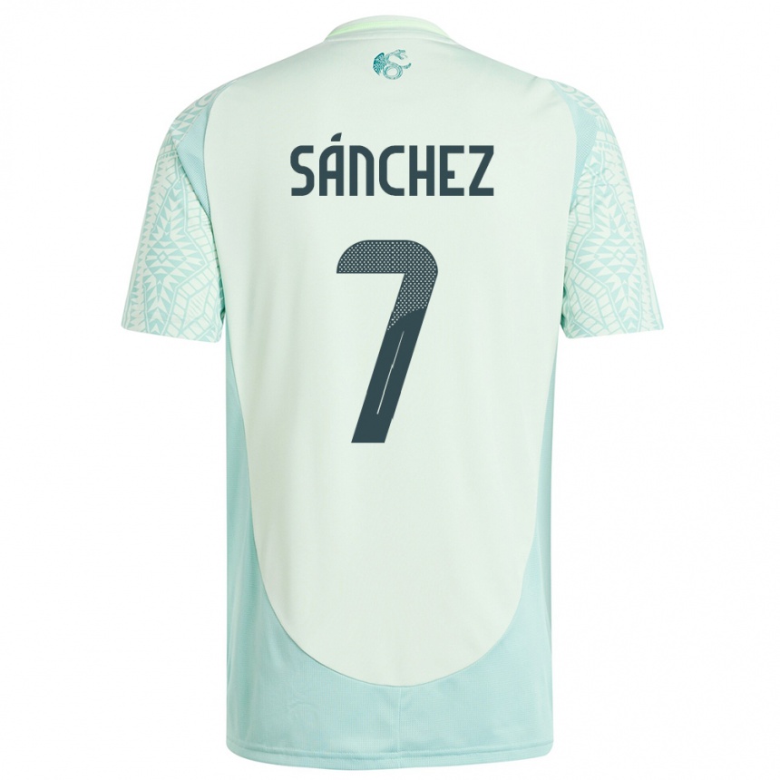 キッズフットボールメキシコマリア・サンチェス#7リネングリーンアウェイシャツ24-26ジャージーユニフォーム