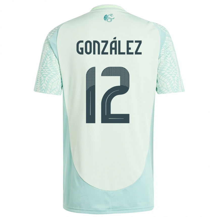 キッズフットボールメキシコイツェル・ゴンサレス#12リネングリーンアウェイシャツ24-26ジャージーユニフォーム