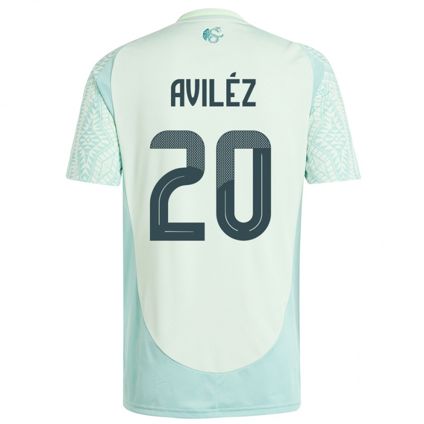 キッズフットボールメキシコアイリン・アリアナ・アヴィレス・ペーニャ#20リネングリーンアウェイシャツ24-26ジャージーユニフォーム