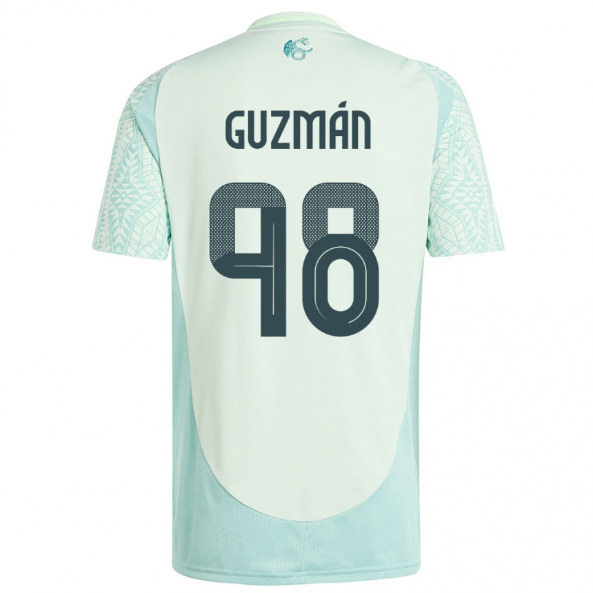 キッズフットボールメキシコキンバリー・グズマン#98リネングリーンアウェイシャツ24-26ジャージーユニフォーム