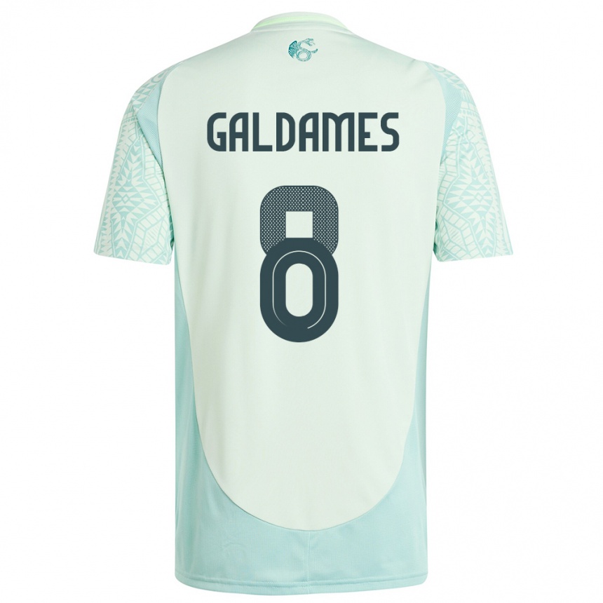 キッズフットボールメキシコベンハミン・ガルダメス#8リネングリーンアウェイシャツ24-26ジャージーユニフォーム
