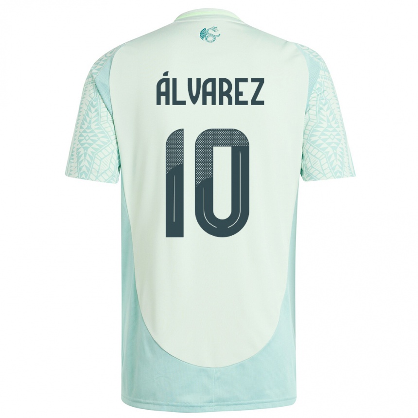 キッズフットボールメキシコエフライン・アルバレス#10リネングリーンアウェイシャツ24-26ジャージーユニフォーム
