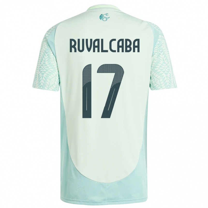 キッズフットボールメキシコホルヘ・ルバルカバ#17リネングリーンアウェイシャツ24-26ジャージーユニフォーム
