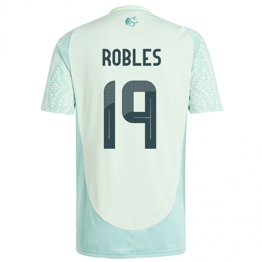 キッズフットボールメキシコエンジェル・ロブレス#19リネングリーンアウェイシャツ24-26ジャージーユニフォーム