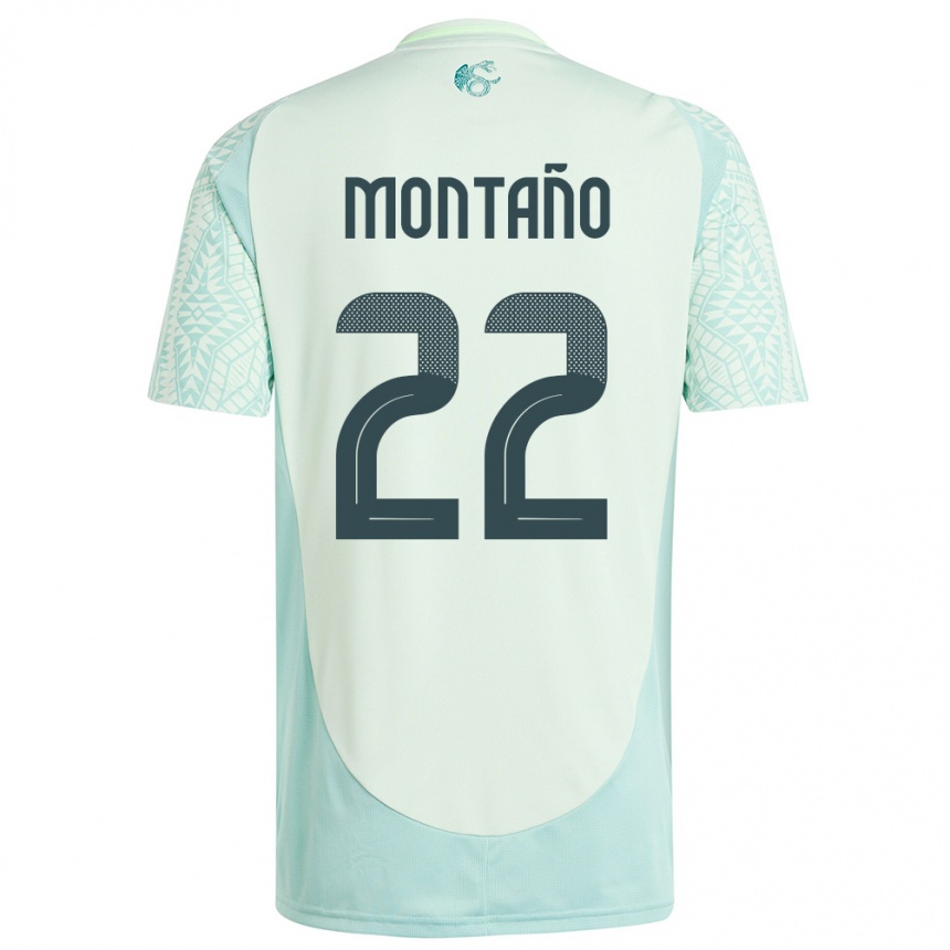キッズフットボールメキシコアンドレス・モンタノ#22リネングリーンアウェイシャツ24-26ジャージーユニフォーム