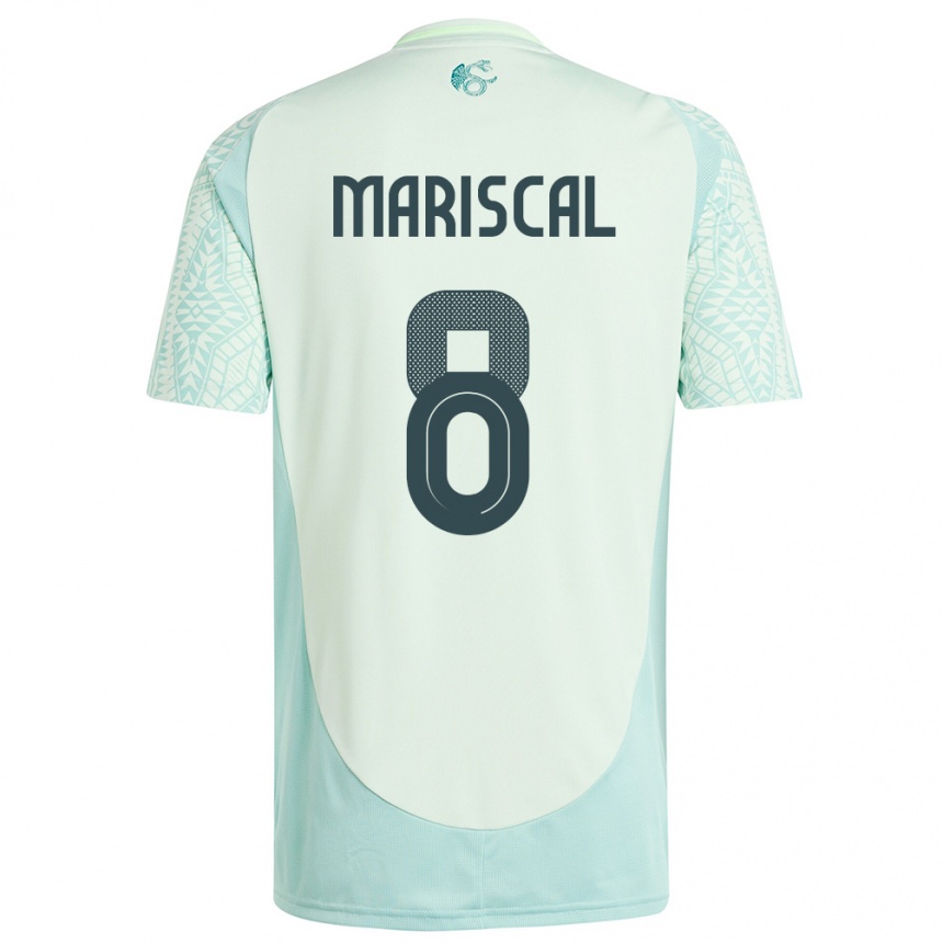 キッズフットボールメキシコサルバドール・マリスカル#8リネングリーンアウェイシャツ24-26ジャージーユニフォーム