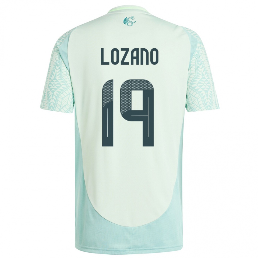 キッズフットボールメキシコエステバン・ロザーノ#19リネングリーンアウェイシャツ24-26ジャージーユニフォーム