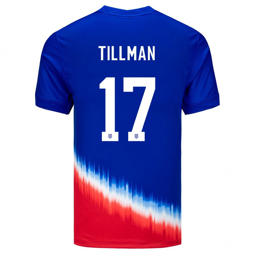 キッズフットボールアメリカ合衆国マリク・ティルマン#17青アウェイシャツ24-26ジャージーユニフォーム