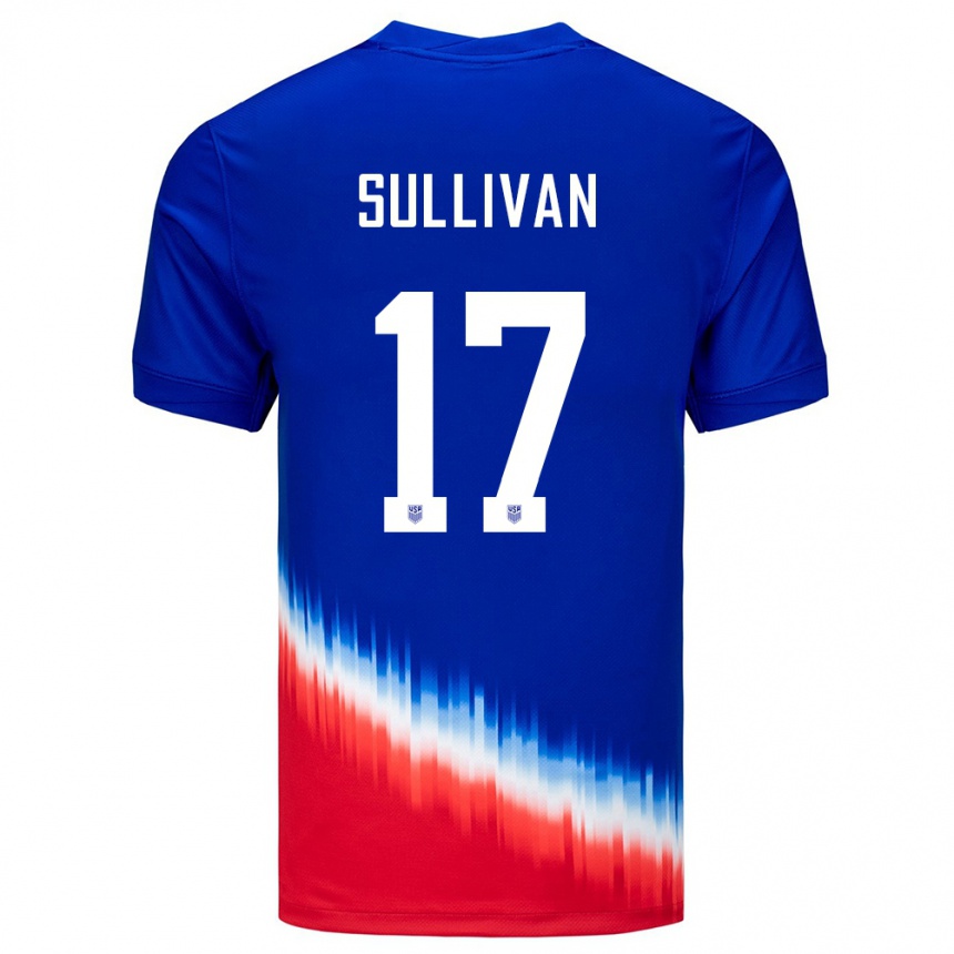キッズフットボールアメリカ合衆国アンディ・サリヴァン#17青アウェイシャツ24-26ジャージーユニフォーム