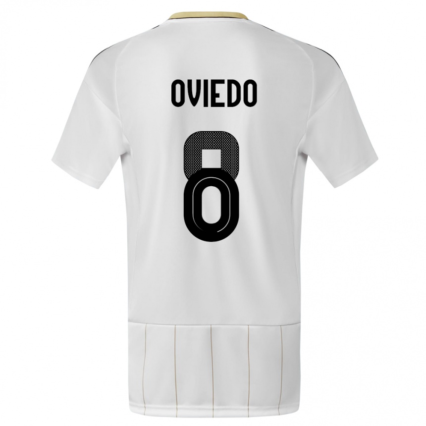 キッズフットボールコスタリカブライアン・オビエド#8白アウェイシャツ24-26ジャージーユニフォーム