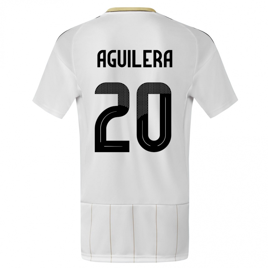 キッズフットボールコスタリカブランドン・アギレラ#20白アウェイシャツ24-26ジャージーユニフォーム