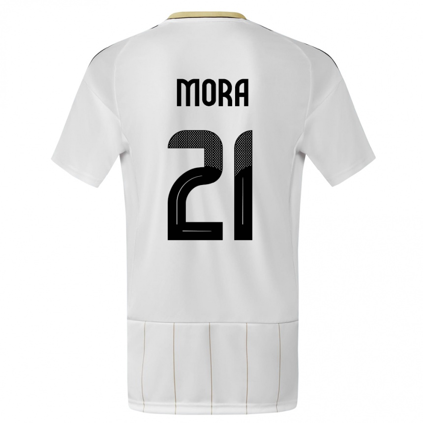 キッズフットボールコスタリカカルロス・モラ#21白アウェイシャツ24-26ジャージーユニフォーム