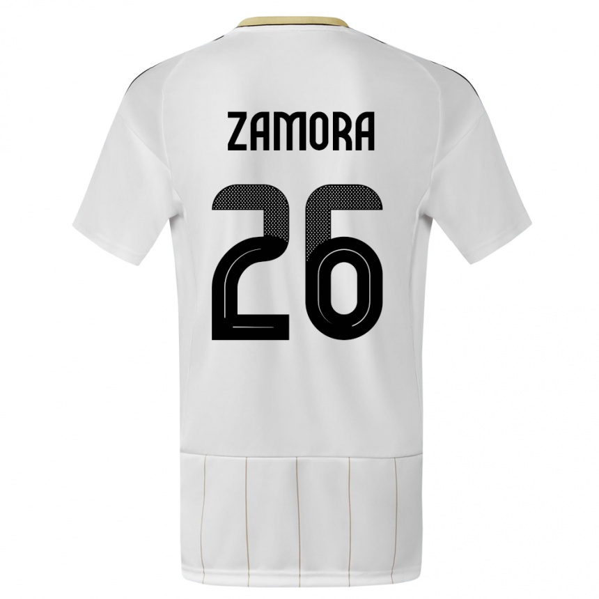 キッズフットボールコスタリカアルバロ・サモラ#26白アウェイシャツ24-26ジャージーユニフォーム