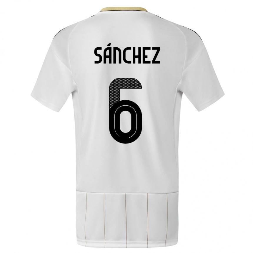 キッズフットボールコスタリカキャロル・サンチェス#6白アウェイシャツ24-26ジャージーユニフォーム