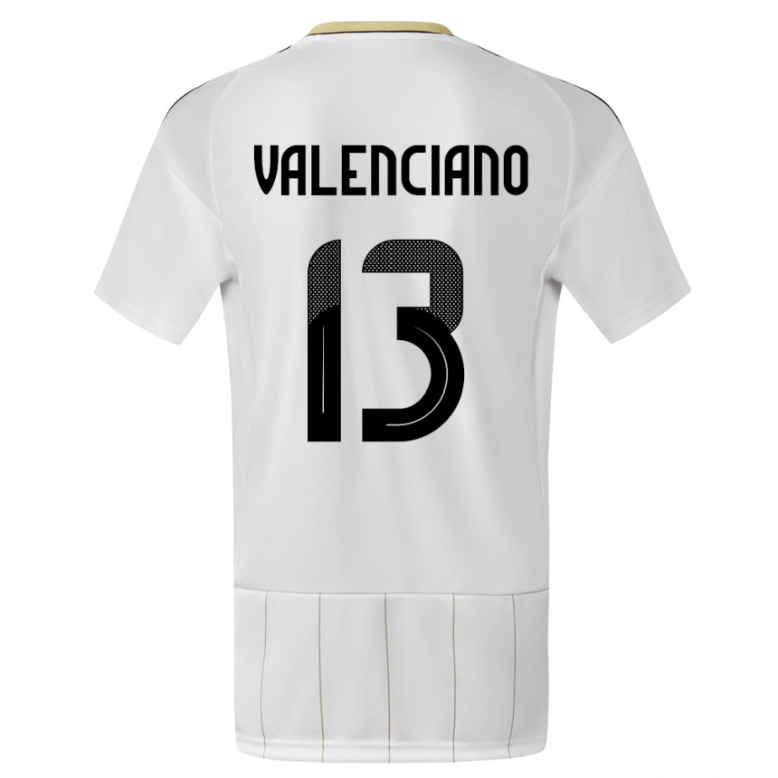 キッズフットボールコスタリカエミリー・バレンシアーノ#13白アウェイシャツ24-26ジャージーユニフォーム