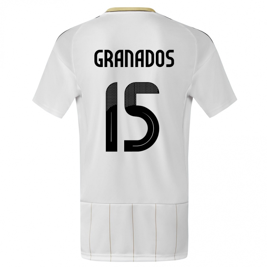 キッズフットボールコスタリカクリスティン・グラナドス#15白アウェイシャツ24-26ジャージーユニフォーム