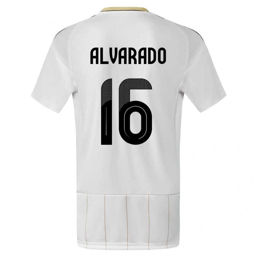キッズフットボールコスタリカキャサリン・アルバラード#16白アウェイシャツ24-26ジャージーユニフォーム