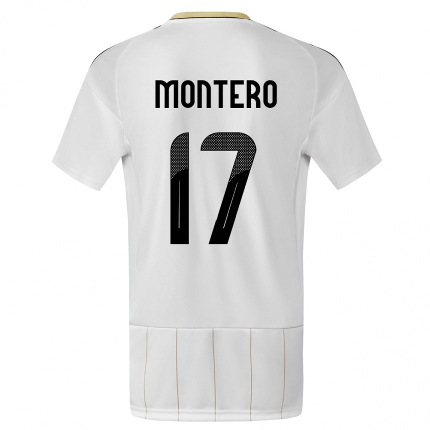 キッズフットボールコスタリカミシェル・モンテーロ#17白アウェイシャツ24-26ジャージーユニフォーム