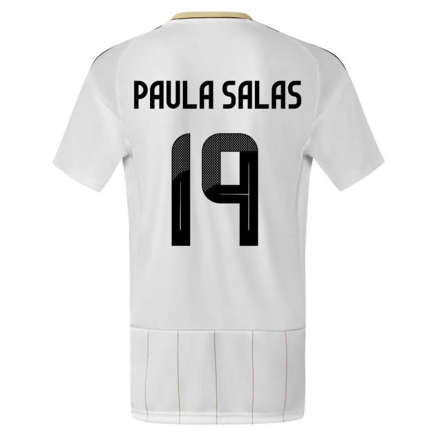 キッズフットボールコスタリカマリア・パウラ・サラス#19白アウェイシャツ24-26ジャージーユニフォーム
