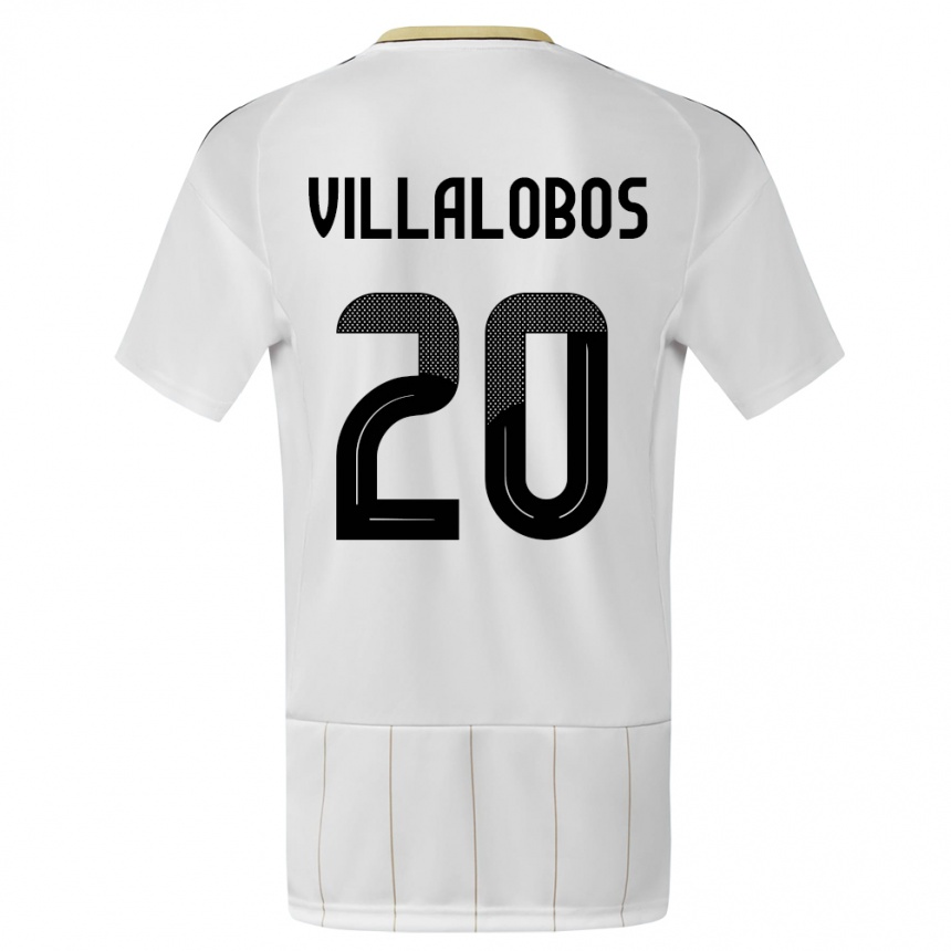 キッズフットボールコスタリカファビオラ・ヴィラロボス#20白アウェイシャツ24-26ジャージーユニフォーム