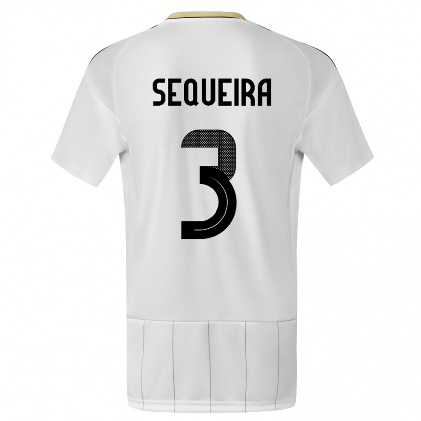 キッズフットボールコスタリカダグラス・セケイラ#3白アウェイシャツ24-26ジャージーユニフォーム