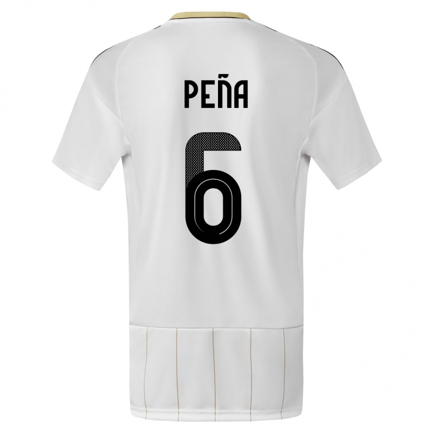キッズフットボールコスタリカリカルド・ペーニャ#6白アウェイシャツ24-26ジャージーユニフォーム
