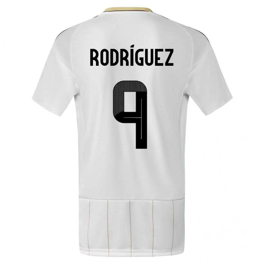 キッズフットボールコスタリカドリアン・ロドリゲス#9白アウェイシャツ24-26ジャージーユニフォーム