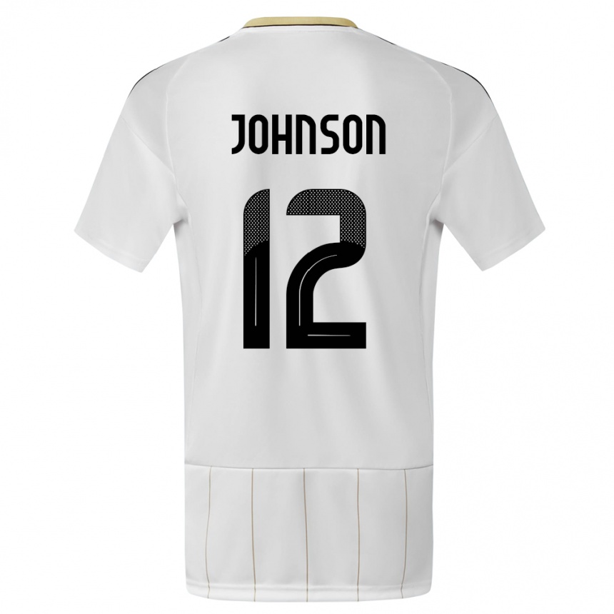キッズフットボールコスタリカショーン・ジョンソン#12白アウェイシャツ24-26ジャージーユニフォーム