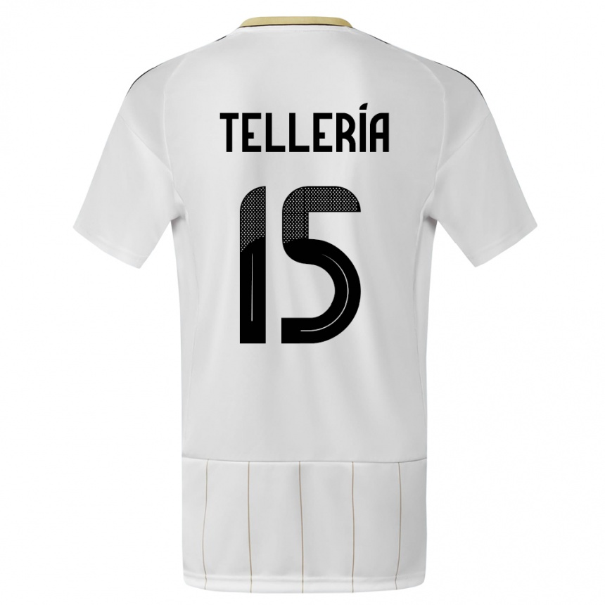 キッズフットボールコスタリカジョスティン・テレリア#15白アウェイシャツ24-26ジャージーユニフォーム