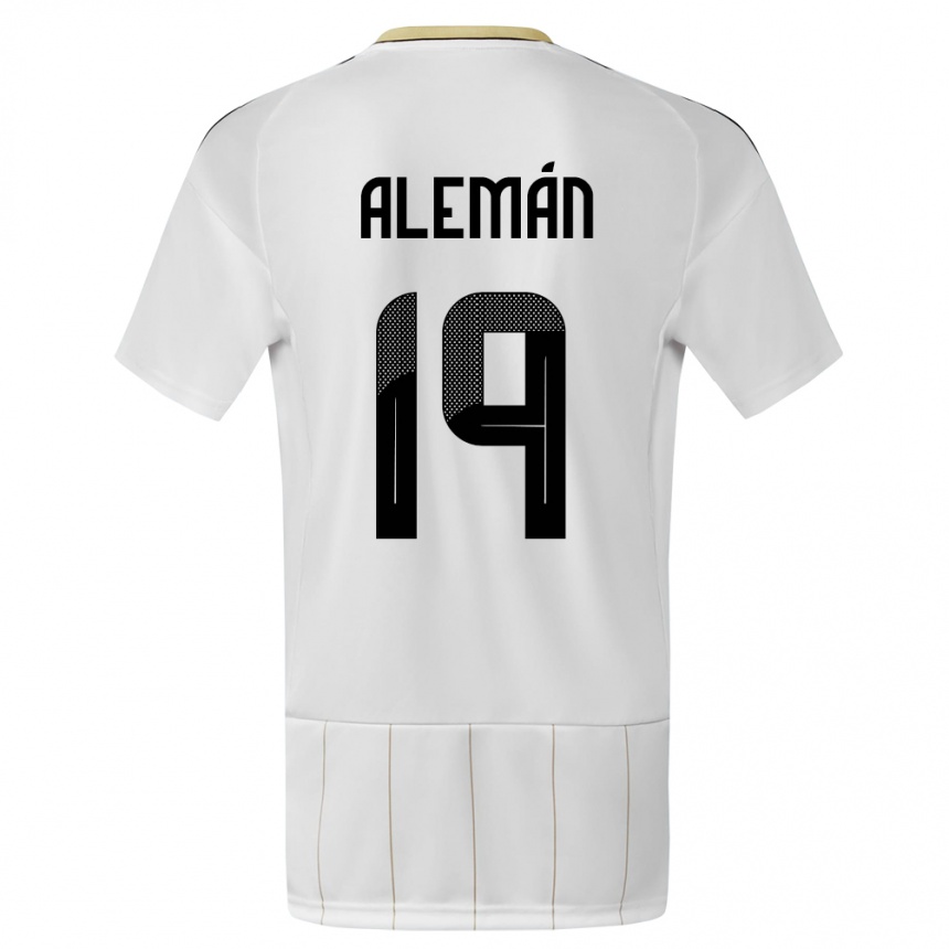 キッズフットボールコスタリカファブリシオ・アレマン#19白アウェイシャツ24-26ジャージーユニフォーム