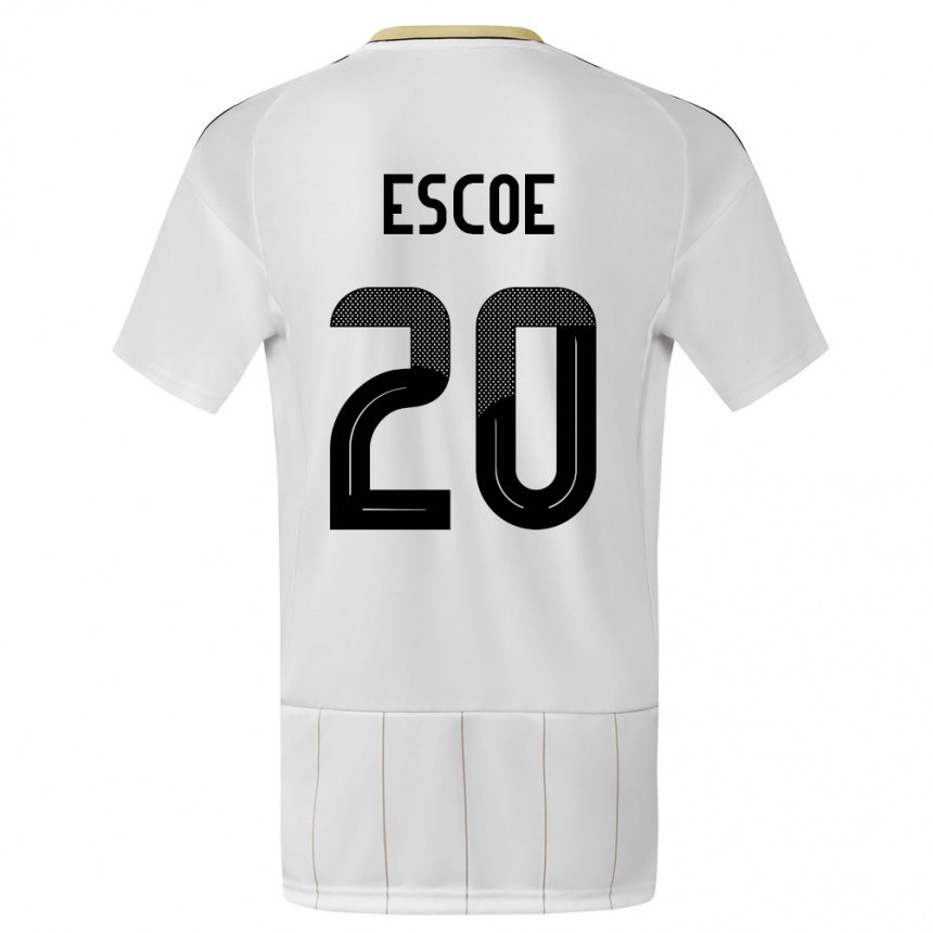 キッズフットボールコスタリカエニエル・エスコー#20白アウェイシャツ24-26ジャージーユニフォーム