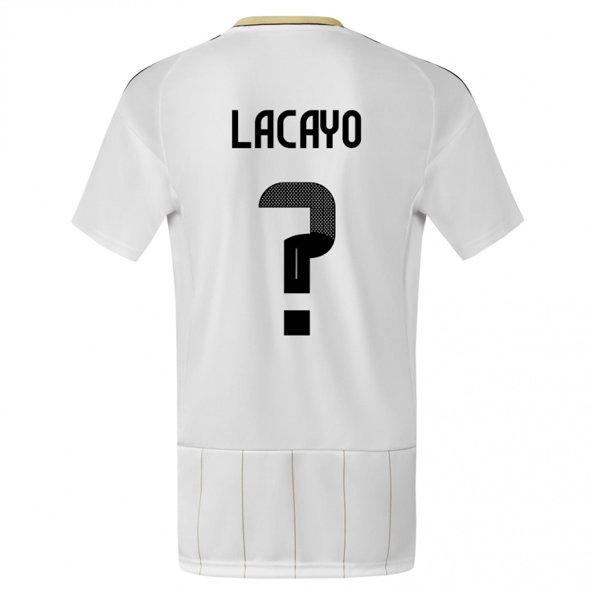 キッズフットボールコスタリカマルセロ・ラカヨ#0白アウェイシャツ24-26ジャージーユニフォーム