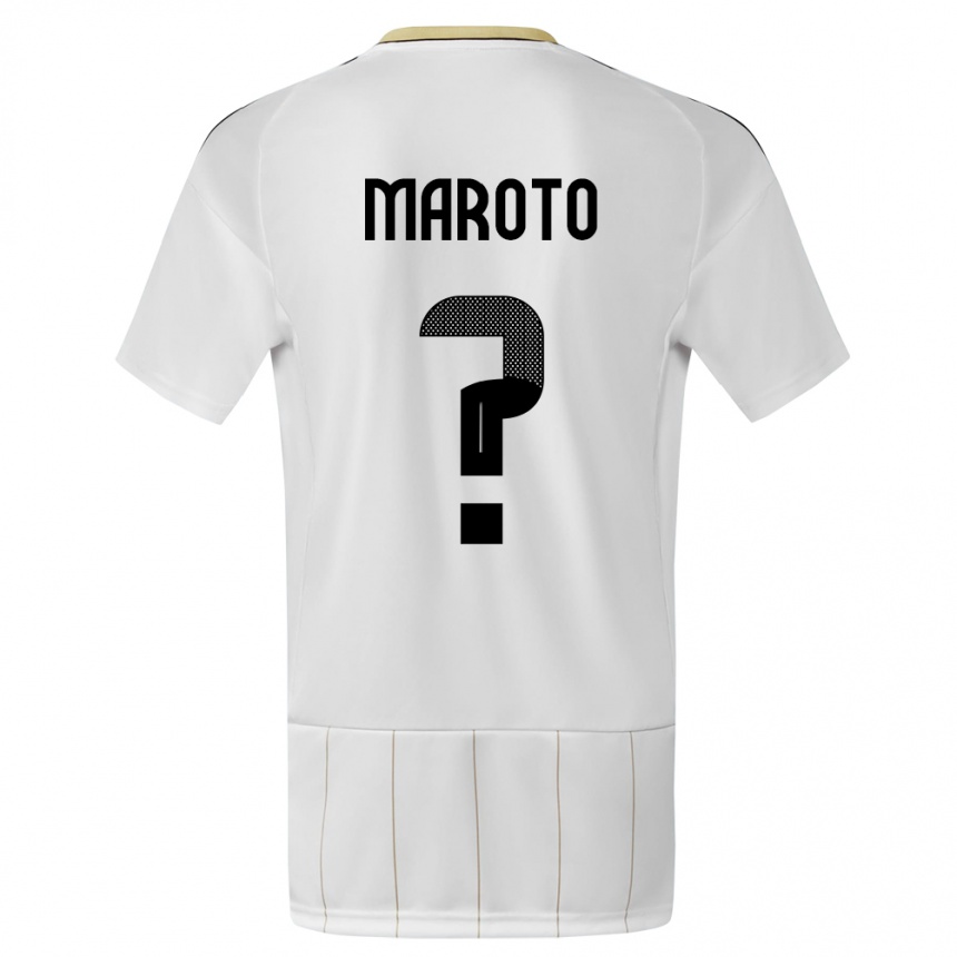 キッズフットボールコスタリカビクトル・マロト#0白アウェイシャツ24-26ジャージーユニフォーム