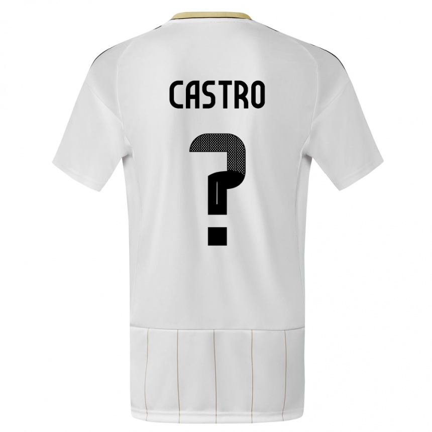 キッズフットボールコスタリカマティアス・カストロ#0白アウェイシャツ24-26ジャージーユニフォーム