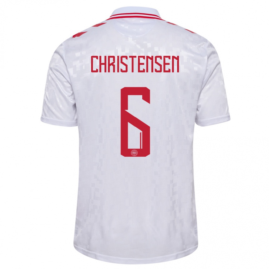 キッズフットボールデンマークアンドレアス・クリステンセン#6白アウェイシャツ24-26ジャージーユニフォーム