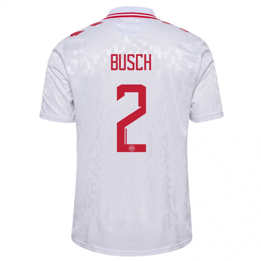 キッズフットボールデンマークアレクサンダー・ブッシュ#2白アウェイシャツ24-26ジャージーユニフォーム