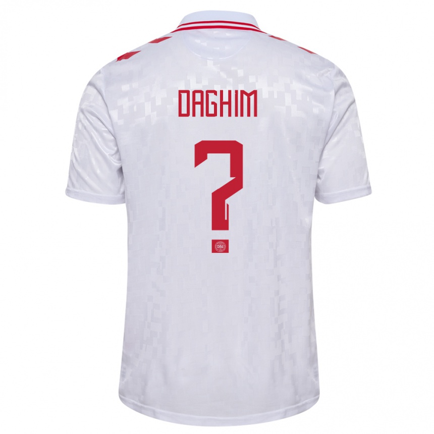 キッズフットボールデンマークアダム・ダギン#0白アウェイシャツ24-26ジャージーユニフォーム