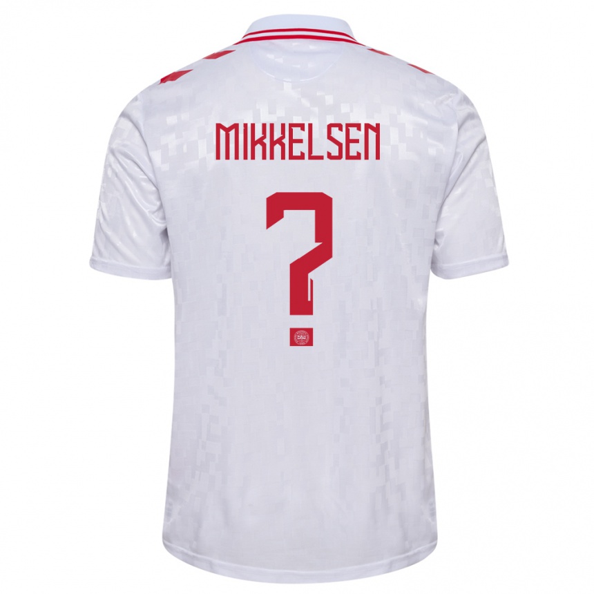 キッズフットボールデンマークセバスティアン・ミケルセン#0白アウェイシャツ24-26ジャージーユニフォーム