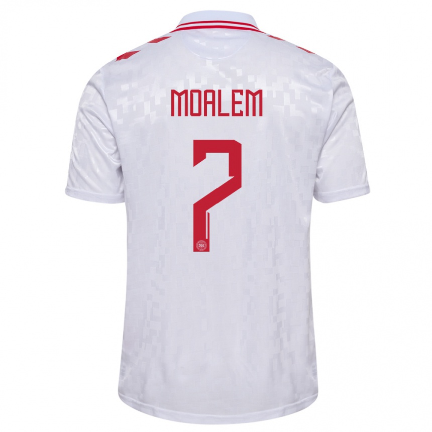 キッズフットボールデンマークジョナサン・モアレム#7白アウェイシャツ24-26ジャージーユニフォーム