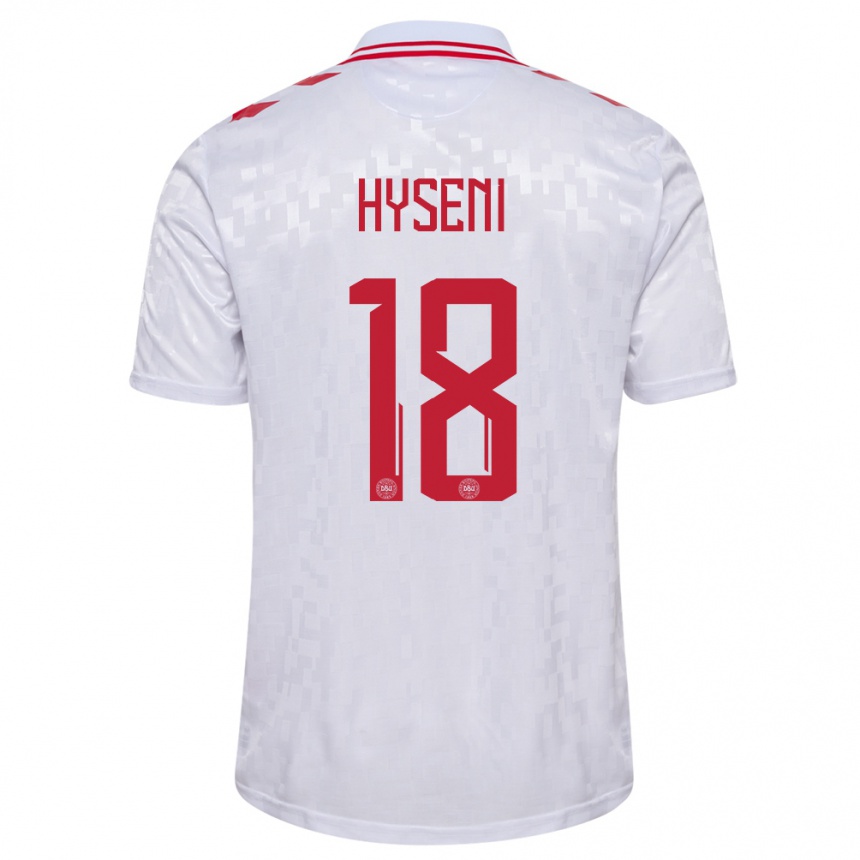 キッズフットボールデンマークオルティ・ハイセニ#18白アウェイシャツ24-26ジャージーユニフォーム