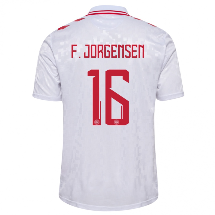 キッズフットボールデンマークフィリップ・ヨルゲンセン#16白アウェイシャツ24-26ジャージーユニフォーム