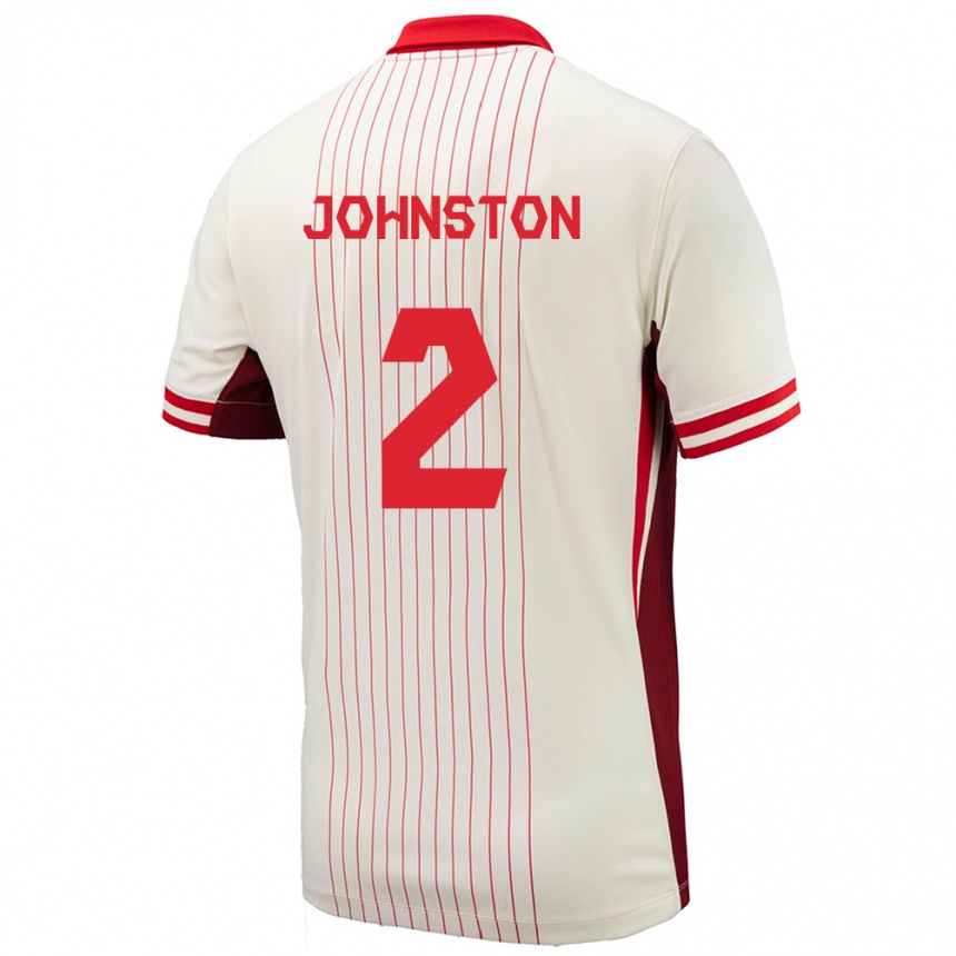 キッズフットボールカナダアリスター・ジョンストン#2白アウェイシャツ24-26ジャージーユニフォーム