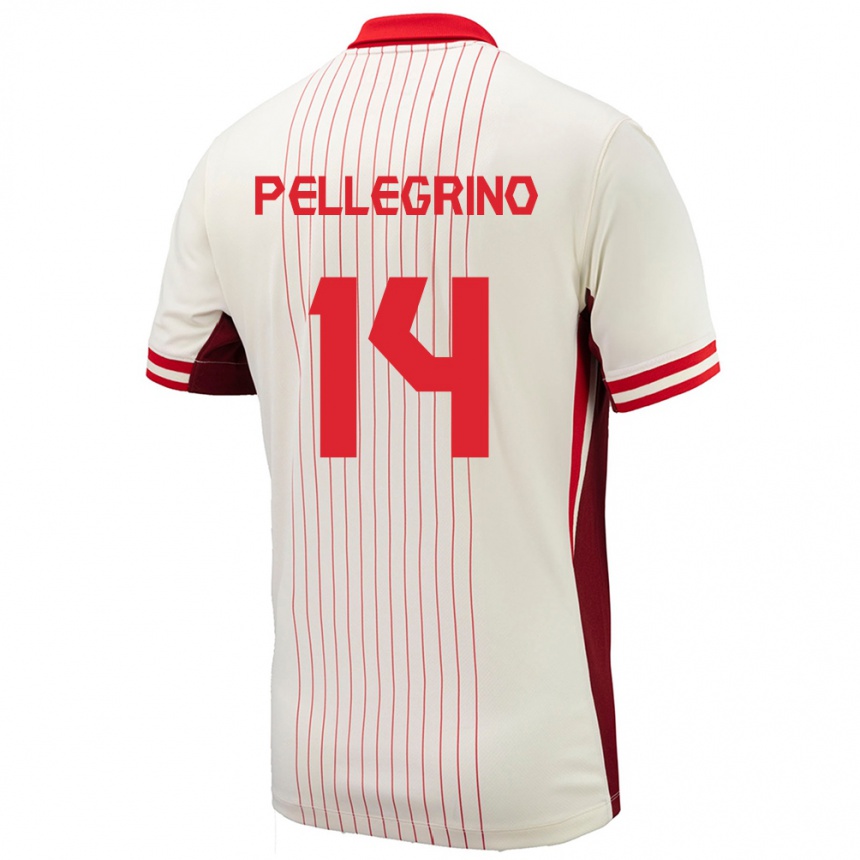 キッズフットボールカナダガブリエル・ペレグリーノ#14白アウェイシャツ24-26ジャージーユニフォーム