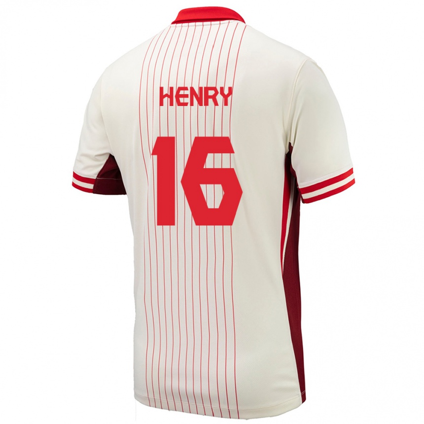 キッズフットボールカナダマエル・ヘンリー#16白アウェイシャツ24-26ジャージーユニフォーム