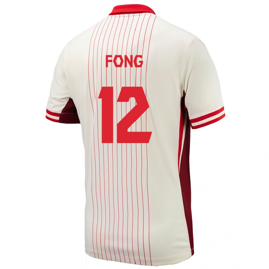キッズフットボールカナダAidan Fong#12白アウェイシャツ24-26ジャージーユニフォーム