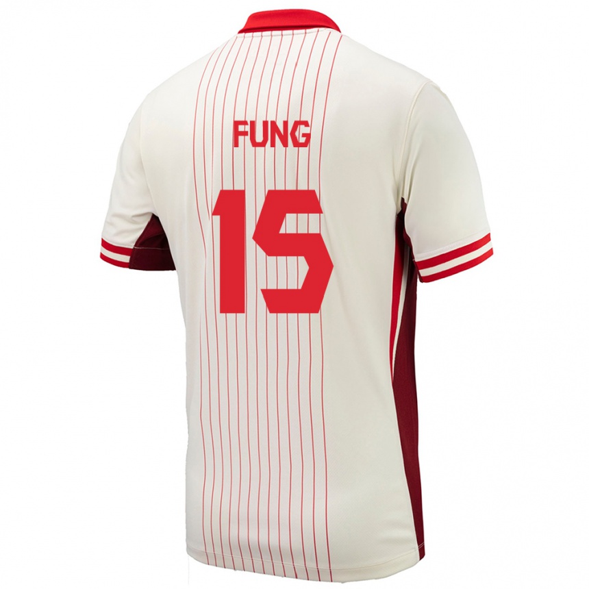 キッズフットボールカナダVictor Fung#15白アウェイシャツ24-26ジャージーユニフォーム