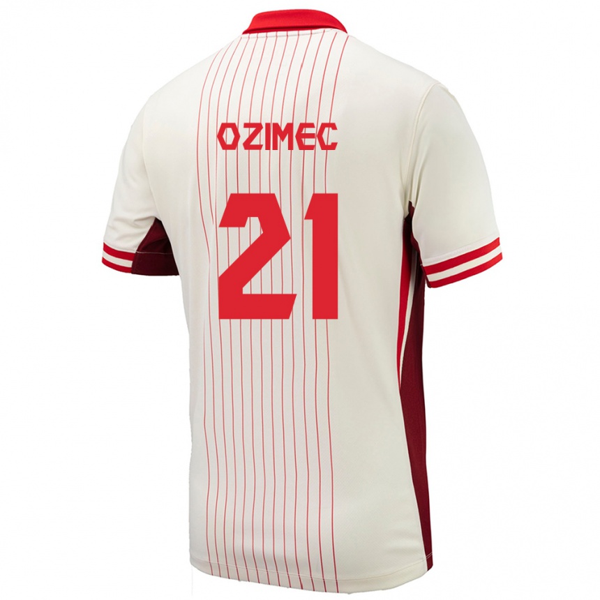キッズフットボールカナダLucas Ozimec#21白アウェイシャツ24-26ジャージーユニフォーム