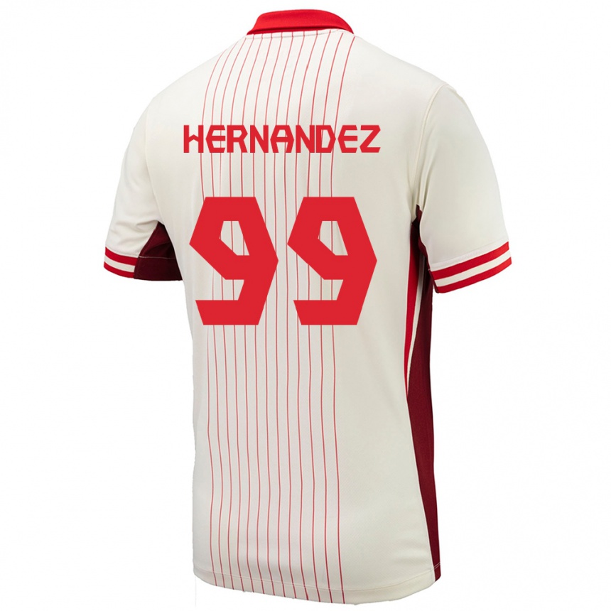 キッズフットボールカナダJeneva Hernandez Gray#99白アウェイシャツ24-26ジャージーユニフォーム