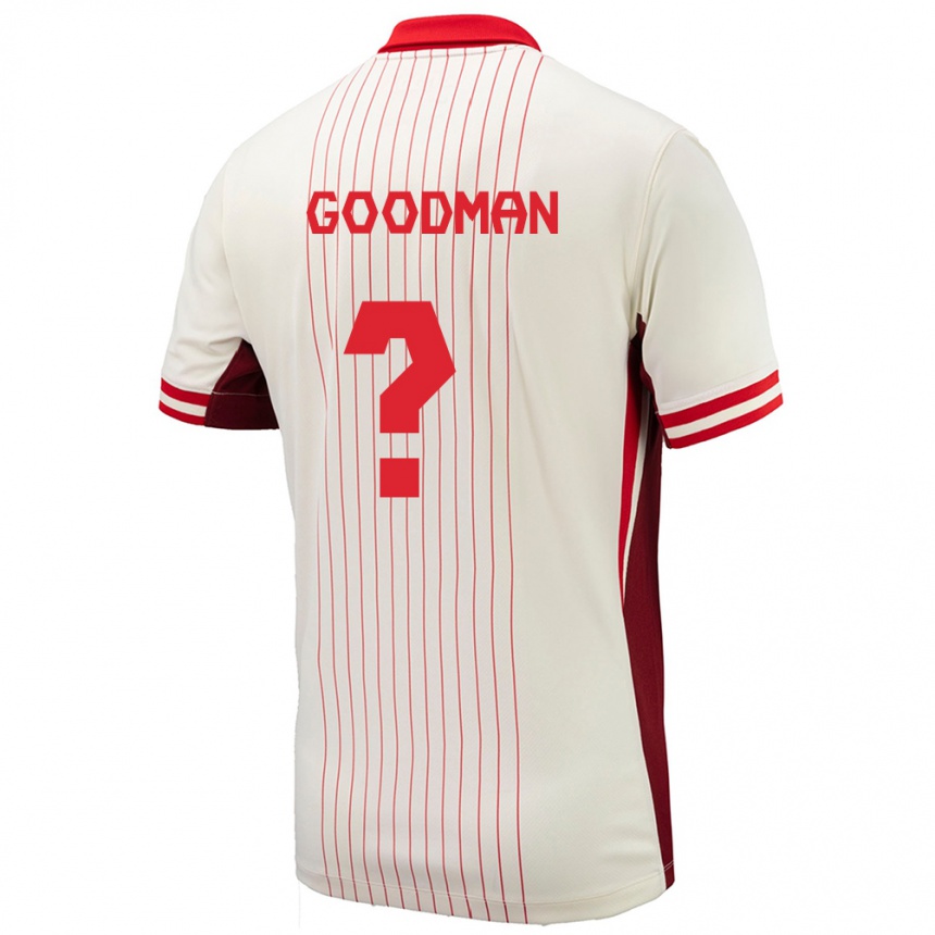 キッズフットボールカナダオーウェン・グッドマン#0白アウェイシャツ24-26ジャージーユニフォーム